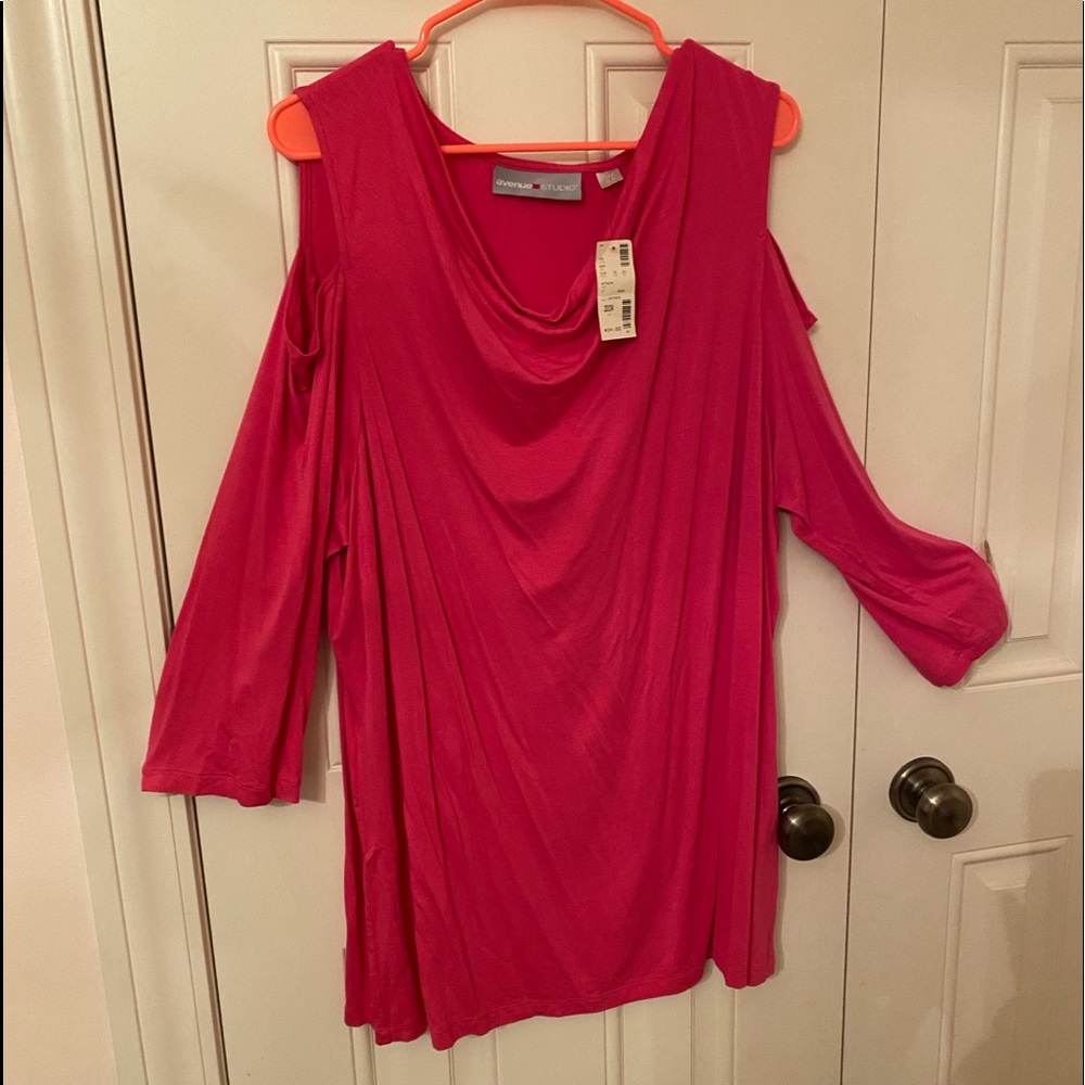 Avenue Pink Cold Shoulder Tunic NWT